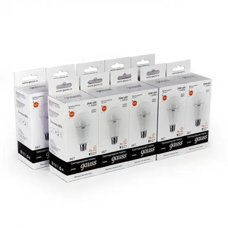 Лампочка светодиодная E27 25 Вт 2000 lm 3000K теплое желтое свечение Gauss Elementary 73215