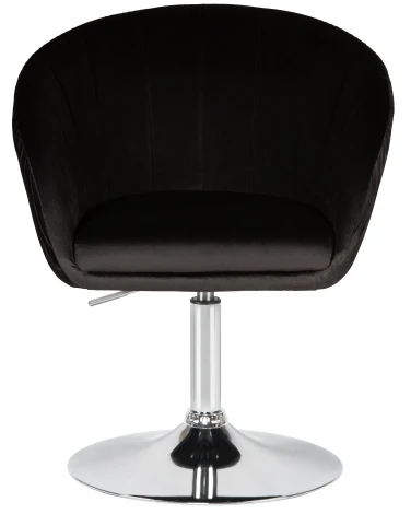 Кресло дизайнерское DOBRIN EDISON (черный велюр (1922-21)) 8600-LM 8600-LM, цвет сиденья черный (1922-21), основания хром