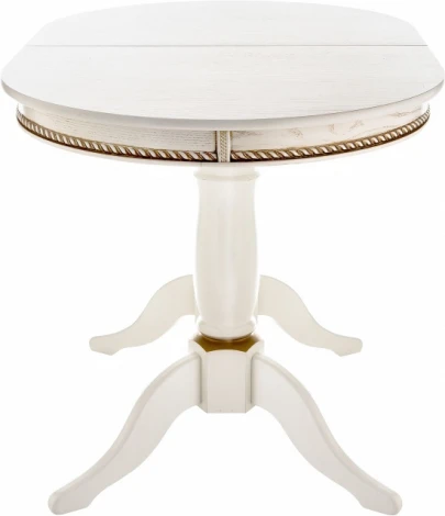 Стол деревянный Woodville Кантри 120 молочный / золотая патина арт.615194