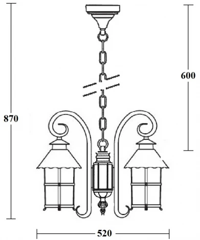 Уличный светильник подвесной Oasis Light CAIOR 1 81570/2/18 Gb (220V, на цепи, фонарь, IP44)