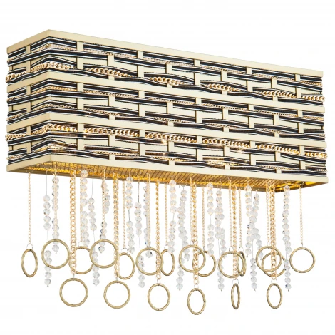 Настенный светильник Lucia Tucci Perso W4930.3 gold&black (220V, подвески, кольцо, плетеные)