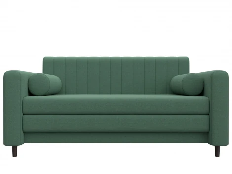 Диван прямой Лига-070 (ЛДСП,Брус,Фанера/Дерево/Рогожка/Зеленый) Лига Диванов 129649
