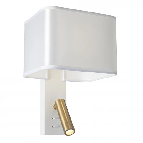 Бра с белым абажуром и выключателем с подсветкой для чтения Citilux Dekart CL704480