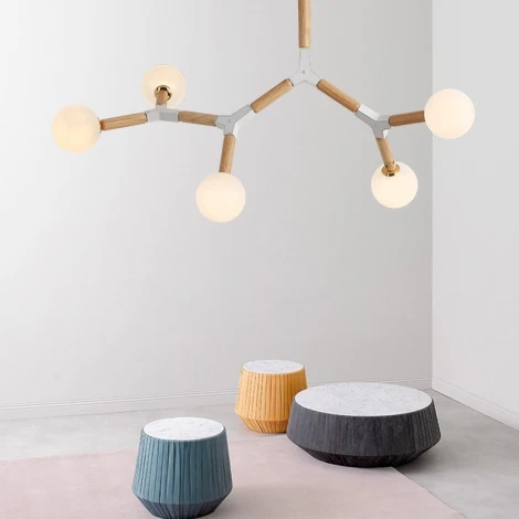 Люстра на штанге Formula 5 Lamps ImperiumLoft Formula01 (207821-26) (220V, шарики)