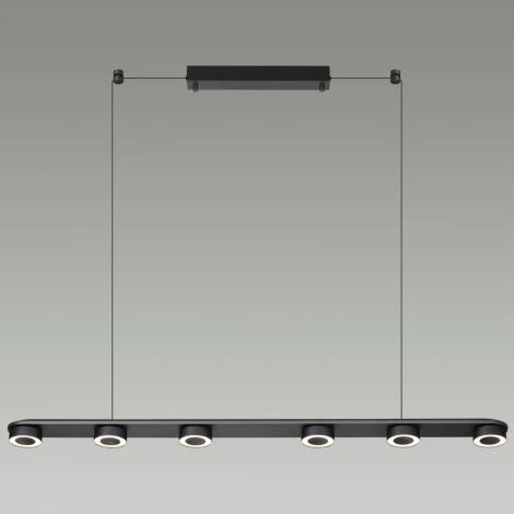 Подвесной линейный светильник Odeon Light Turman 6631/64L HIGHTECH металл/черный/акрил IP20 LED 64W 1667Лм 3000K 220V (на проводе)