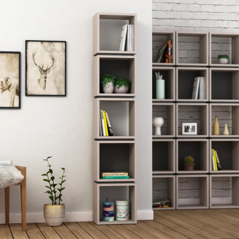Стеллаж Прямые MULTI BOOKCASE (ЛДСП/Бежевый) LEVE