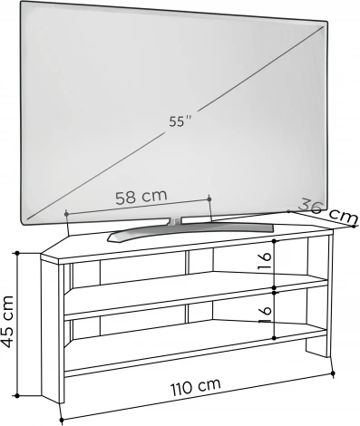 ТВ тумба THALES CORNER TV STAND (Дерево/Белый) LEVE