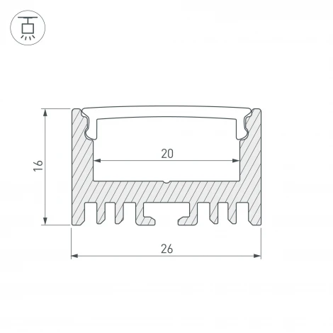 Профиль ARH-LINE-1726-2000 ANOD (Алюминий) 018674 Arlight