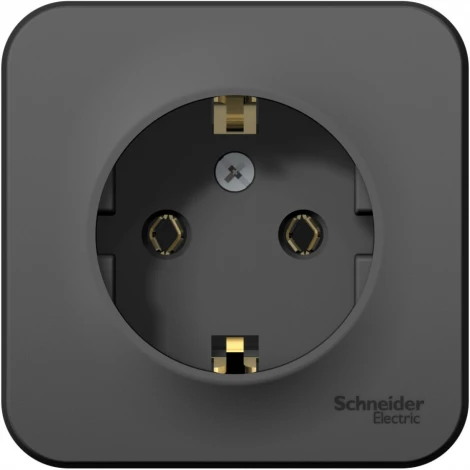 Розетка накладная с заземлением (антрацит) Systeme Electric Blanca BLNRA010116
