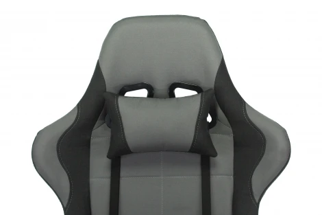 Кресло игровое Zombie 771N серый/черный с подголов. крестовина металл черный