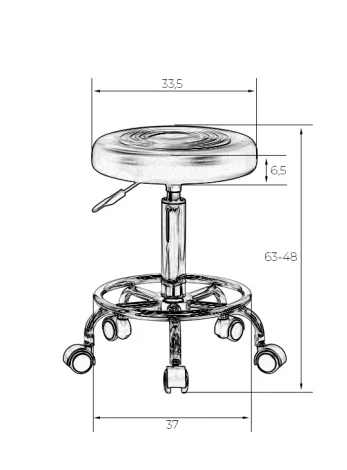 Табурет мастера DOBRIN BILLY BLACK (чёрный) 3051_BlackBase-LM BLACK, цвет сиденья чёрный, основания чёрный
