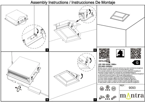 Встраиваемый светодиодный светильник в виде окна Mantra Blue Sky 9093 (220V)