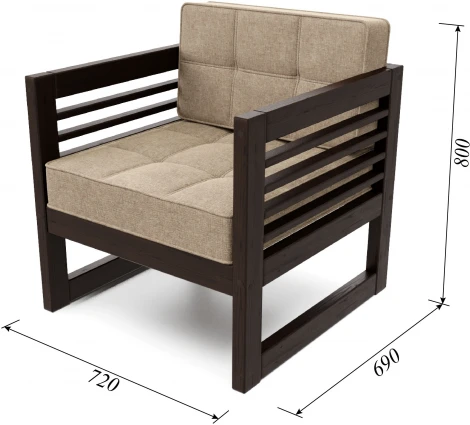 Кресло Arsko Сега венге рогожка бежевая
