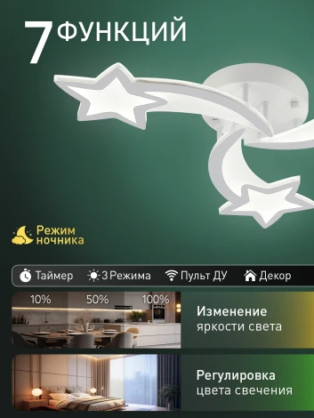 Потолочная люстра светодиодная с пультом звезды Natali Kovaltseva Star Ii LED LAMPS 85010