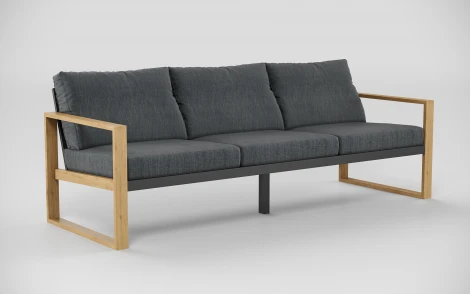 Комплект садовой мебели Gardenini Premium Elegante long (Алюминий,Тик,Ткань/Темно-серый) арт.LPELG.010800.S3