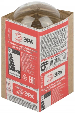 Лампочка накаливания E14 40W ЭРА ДШ 230-40-3