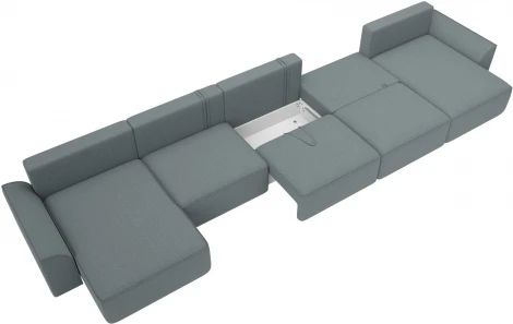 Диван п-образный Лига-048 НПБ МегаЛонг Лига Диванов (Рогожка) арт.128316