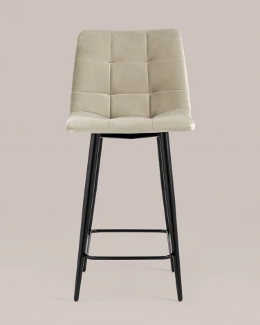 Стул полубарный Stool Group Джанго велюр бежевый высота сиденья 60 см УТ000035297