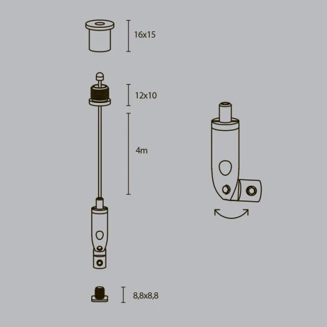 Комплект подвесов для радиусного профиля 2м. Maytoni  ALM-3535R-P-2M