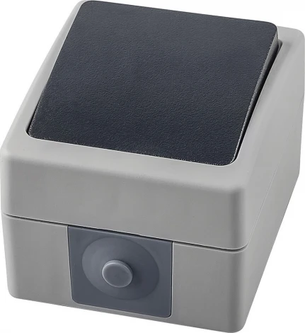 Переключатель одноклавишный (серый,графит) Stekker Велена 32756