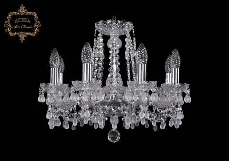Подвесная люстра Art Classic 11.24 11.24.8.165.Cr.V0300 (220V, хрусталь, на цепи, подсвечник, свеча)
