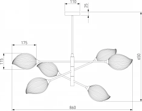 Подвесная люстра Eurosvet Sinki 30189/6 черный (220V)