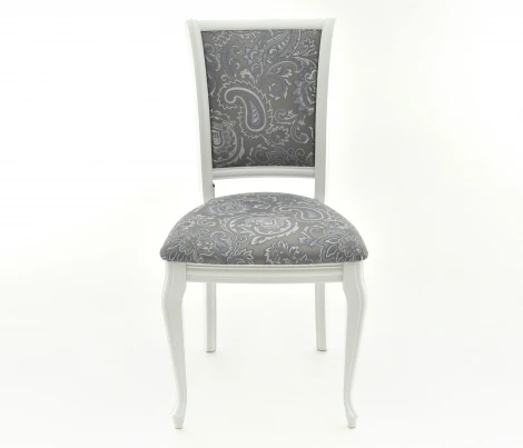 Стул Кабриоль, Белый с патиной серебро, Аврора