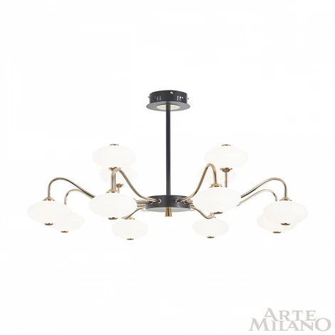 Потолочная люстра на штанге Arte Milano 273908/12 BK/GD (LED, 220V, шарики)