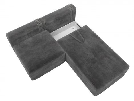 Диван угловой модульный Лига-060 НПБ угол универсальный (ЛДСП,Брус,Фанера/Пластик/Велюр/Серый) Лига Диванов 129496