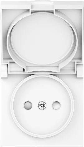 Накладка для розетки без заземления, с крышкой, 16A 250 В~, глянцевый белый IP44 Donel A07 DE43403