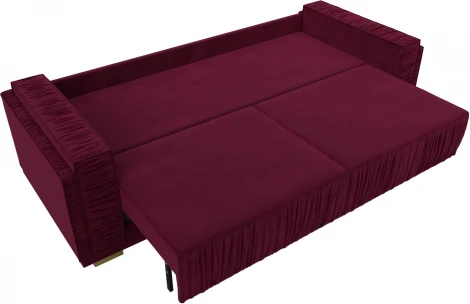Диван прямой Лига-044 (Бордовый,Черный/Микровельвет) Лига Диванов арт.122257