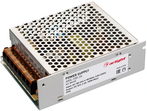 Блок питания ARS-100-24 (24V, 4.2A, 100W) (IP20 Сетка) 026123 Arlight ARS