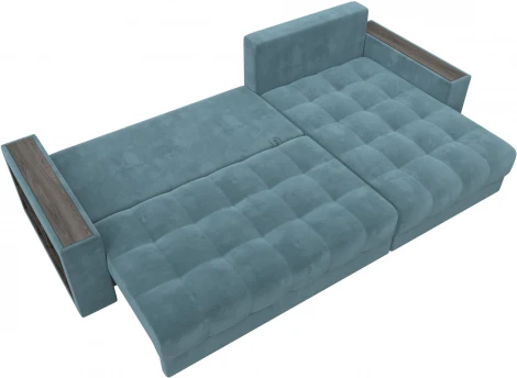 Диван угловой с декором и полкой Лига-050 НПБ Лига Диванов (Велюр) арт.128592