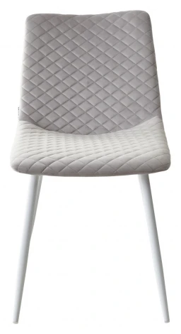 Обеденный стул M-City TINTIN BLUVEL-03 LIGHT GREY / белый каркас
