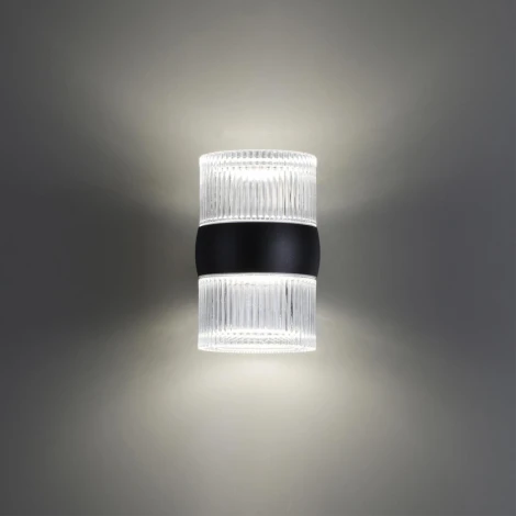 Настенный уличный светильник Novotech Estima 359718 черный с переключателем цв. температуры IP65 LED 16W 100-240V 2700К/3200К/4000К