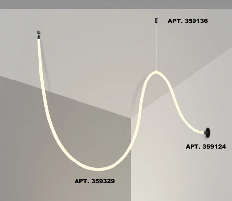 Гибкий неон Novotech Ramo 359329 KONST черный IP20 LED 4000K 25W 220V 2420Лм