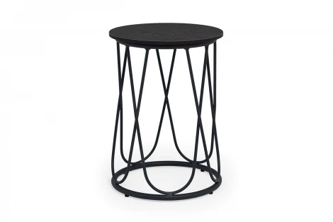 "Перу" журнальный стол из HPL круглый Ø40 H55, каркас из алюминия темно-серый (RAL 7024) муар, цвет столешницы "серый гранит" 4SIS GRAY-D40-Al-PER(Ral7024Mua)-4sis