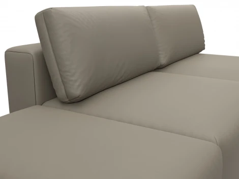 Диван прямой модульный с пуфом Лига-060 НПБ (ЛДСП,Брус,Фанера/Пластик/Экокожа/Бежевый) Лига Диванов 130052