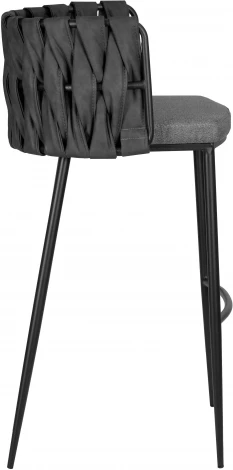 Стул барный Dobrin AMELIA (серая ткань (F-48), темно-серый винтажный PU (MF-12))