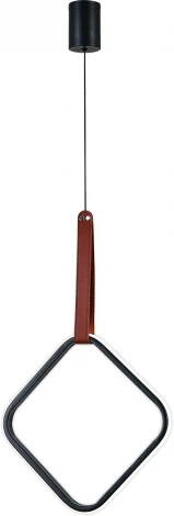 Подвесной светодиодный светильник Escada Alliance 10296/1LED Black 34Вт, кожа/металл/силикон, черный (220V, на проводе)