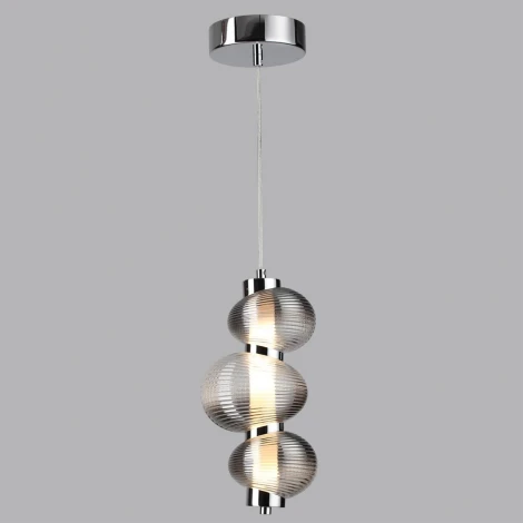 Подвесной светильник Odeon Light Bruco 5096/12L хром/дымчатый градиент/металл/стекло LED 12W 4000K (220V, на проводе)