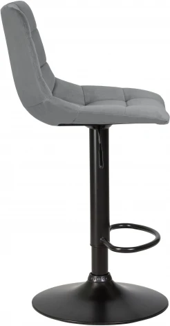 Стул барный DOBRIN TAILOR BLACK (серый велюр (MJ9-75)) 5017_BlackBase-LM BLACK, цвет сиденья серый (MJ9-75), основания черный