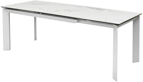 Стол CREMONA 140 MATTE STATUARIO Белый мрамор матовый, керамика/ белый каркас М-City