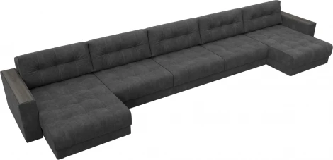 Диван П-образный с декором Лига-049 НПБ Мегалонг Лига Диванов (Велюр) арт.128530