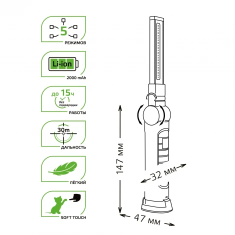 Кемпинговый фонарь светодиодный аккумуляторный 4W Gauss GF803