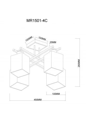 Потолочная люстра на штанге MyFar Эйлин MR1501-4C