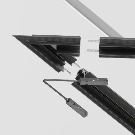 Угол-соединитель 45° Gravity встраиваемый черный (магнитный) Maytoni Technical TRA010CLS-42B