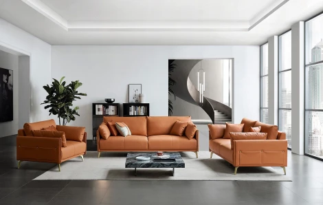 Диван ESF CALIFORNIA NAPPA SF002 (3-х местный) коричневый 6606/Кожа