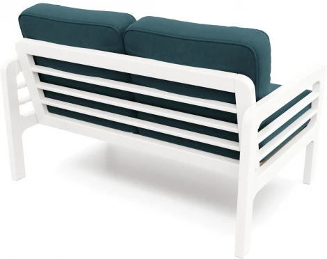 Диван Arsko прямой Бергер М белая эмаль велюр голубой