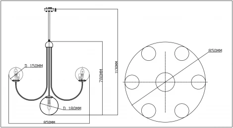 Потолочная люстра Moderli Svetlana V3002-7C